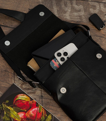 Men's SMALL rectangular padded bag elegant