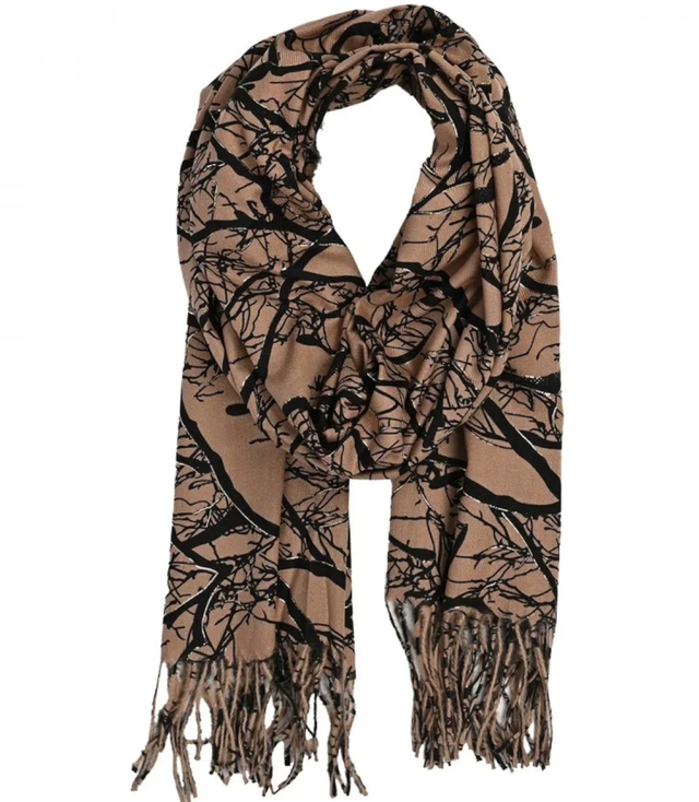 Warm stylish scarf plant pattern soft smooth 180x70 cm