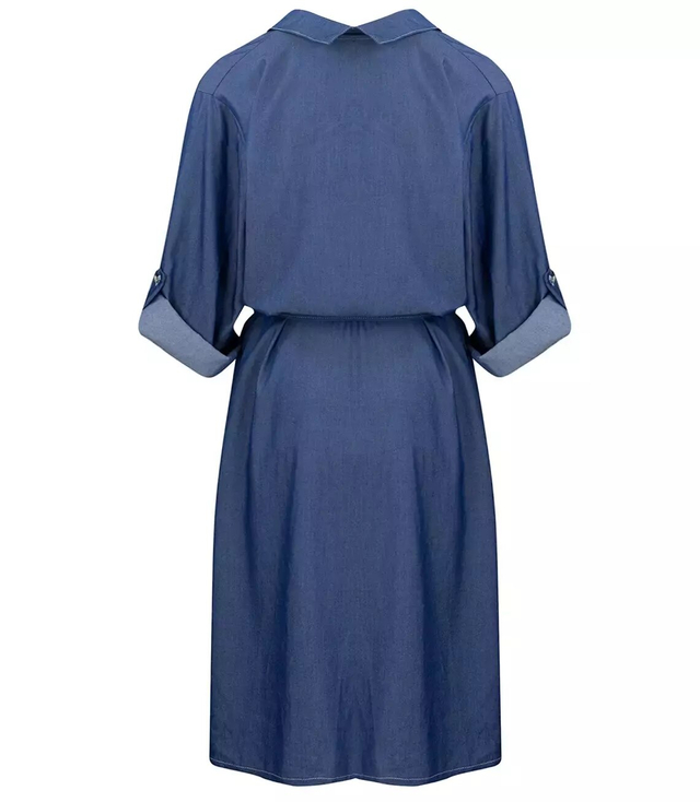 Sukienka szmizjerka tunika jeans midi