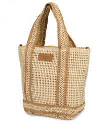 PARIS MILANO braided handbag with strap and handles