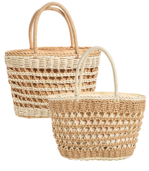 Medium basket, summer bag, stiff woven handbag