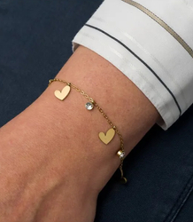 Elegant gold women's steel bracelet