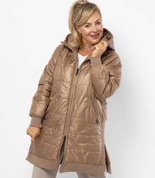 Long jacket with quilting and side slits ROMA