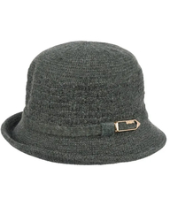 Women's hat with decorative strap and buckle