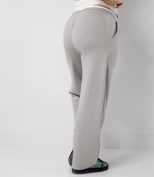 Comfortable sweatpants made of soft material with white insert at the waist LUNA
