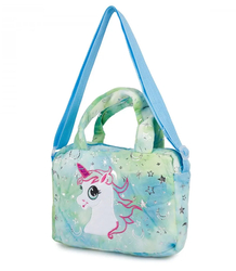 Children's plush bag with adorable unicorn handle strap