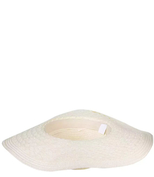 Women's straw hat with pebbles large brim