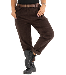 Corduroy chinos pants with belt CITY SOFT