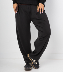 Women's banana fit fabric pants with belt LILIANA