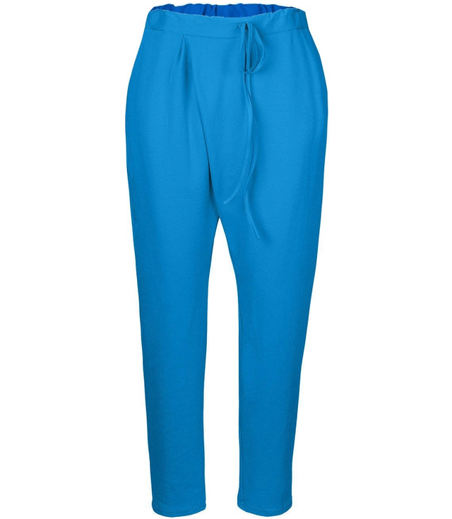Women&#39;s fabric trousers with a BAGGY tab