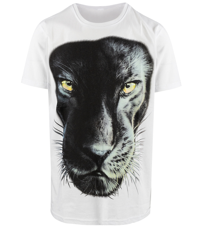 Men's large panther print t-shirt cotton