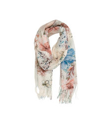 Elegancki szal w kwiaty damski delikatny 180x70