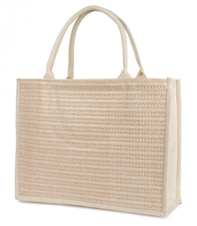 PARIS MILANO braided shopper bag for summer beach large eco bag