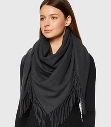 One-color shawl shlik scarf with fringe GRACE