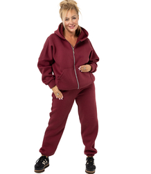 Warm thick sweatshirt set unbuttoned sweatshirt LAURA