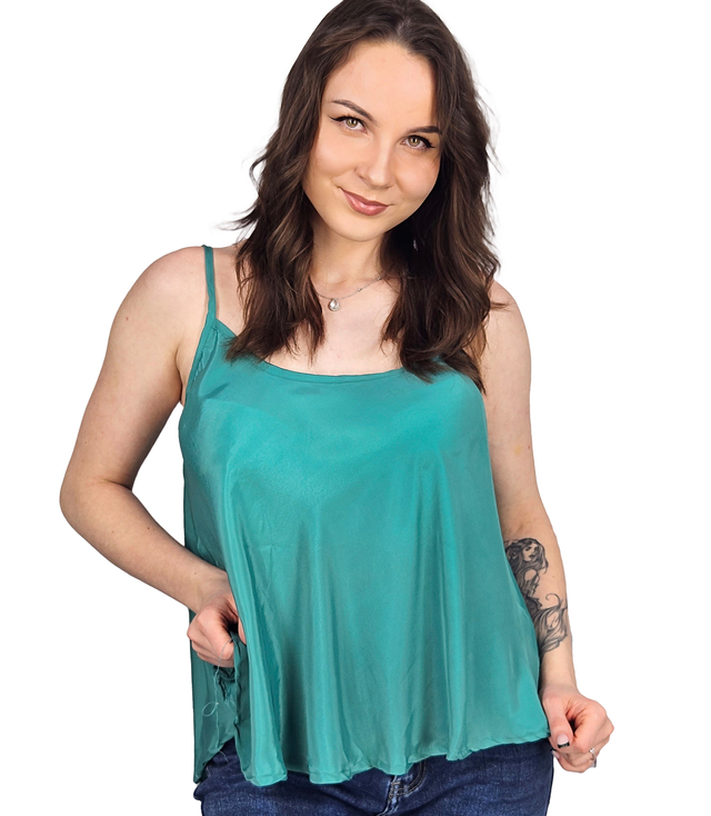Silk trapeze top with adjustable straps CINDY