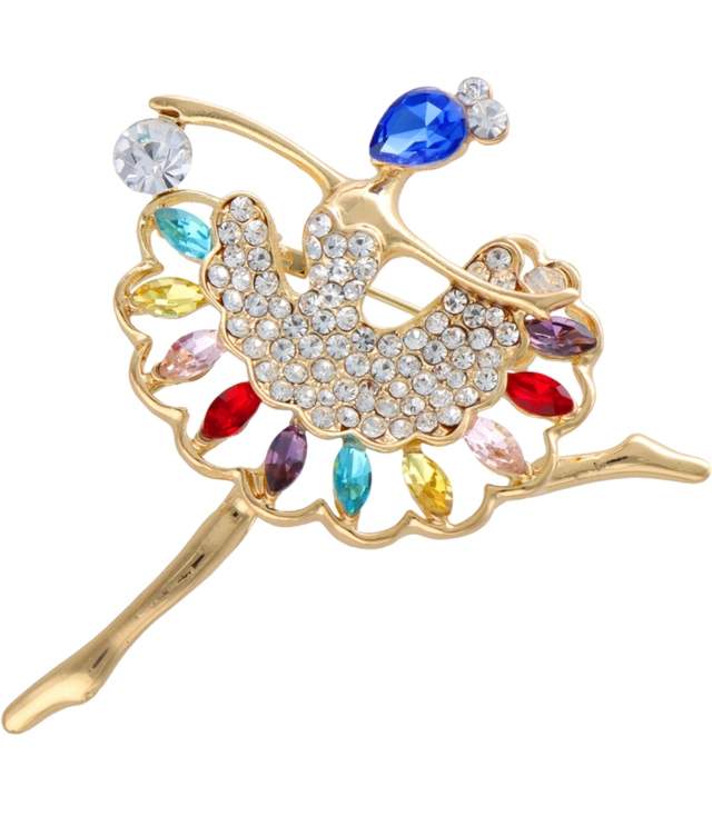 Beautiful decorative colorful ballerina brooch