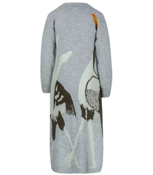 Long cardigan sweater bird print cashmere GRACE