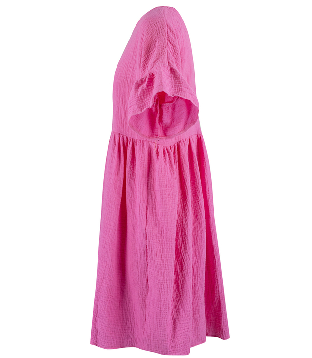 MARIA oversize muslin midi dress with ruffles