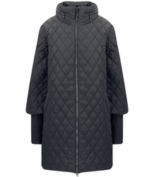 Transitional quilted trapeze coat jacket