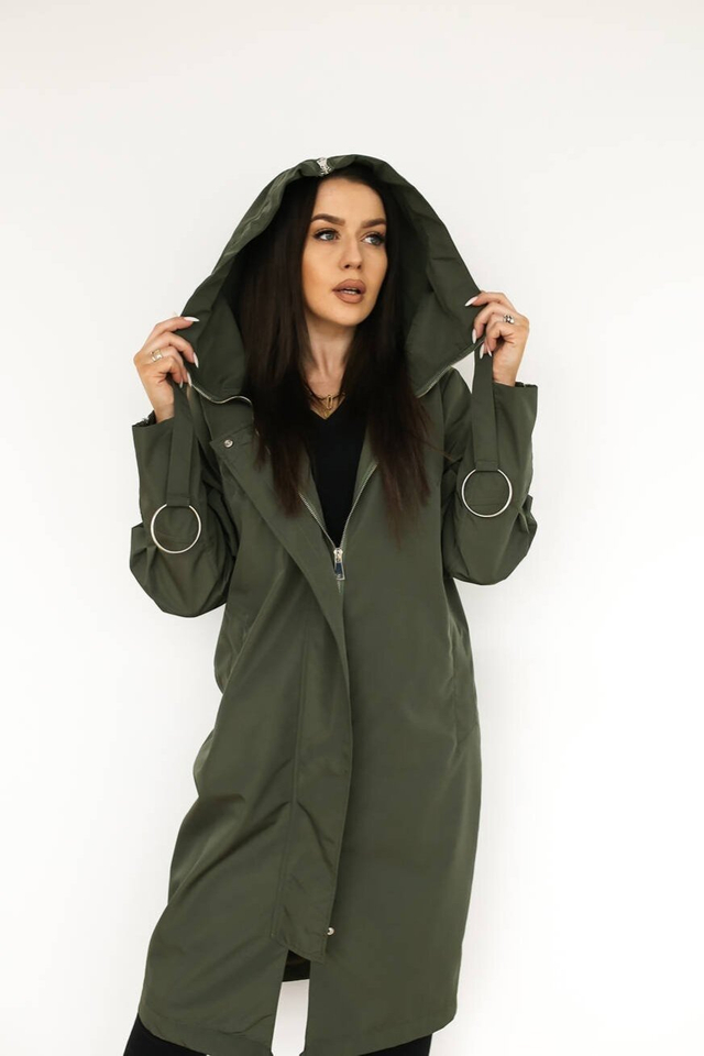 Women's transitional oversize hood coat