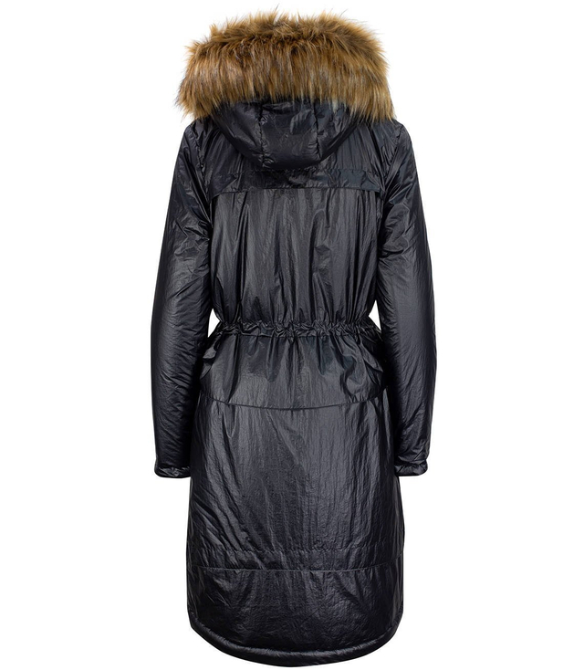 Warm metallic winter parka coat