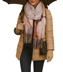 Square shawl scarf for women with tassels AGRAFKA