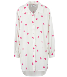 Long cute loose shirt with hearts "Sweet Love"