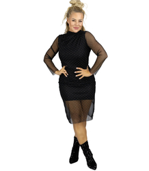 Fitted mesh dress with SHINE STAR crystals