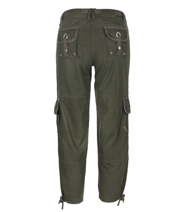 Women's cotton cargo pants with drawstring pockets