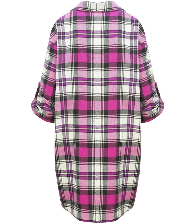 Checkered Flannel Shirt Dress Shirt