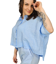Oversized linen tapez shirt loose LAILA
