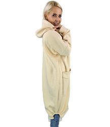 Long women's hoodie. Warm, nice material. Zipper BETH