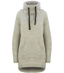 Długi ciepły sweter bluza kangurka gładka