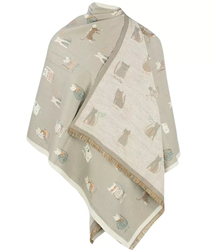 Warm double sided scarf cats knitted fabric