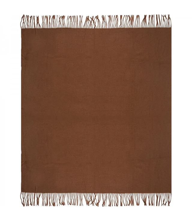 One-color shawl shlik scarf with fringe GRACE