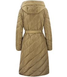 Długi Pikowany PŁASZCZ KURTKA puchowa zimowa