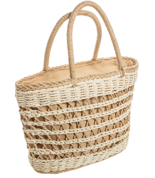 Medium basket, summer bag, stiff woven handbag