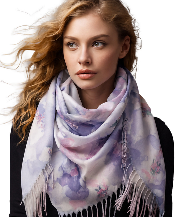 Women's floral pattern scarf 180x70