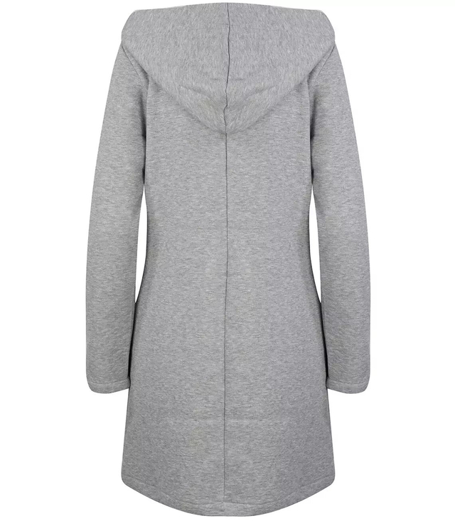Long sweatshirt overlay asymmetric BASIC zipper