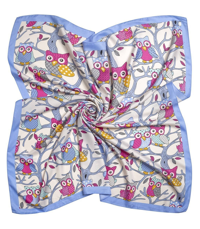 Shawl scarf delicate colorful colorful owls