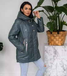 Women's transitional jacket with a quilted hood IZA