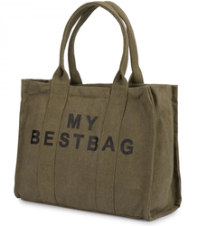 Large shopper bag one-color with the inscription "My Bestbag"