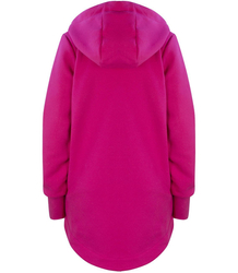 Asymmetric warm long parka flowers sweatshirt