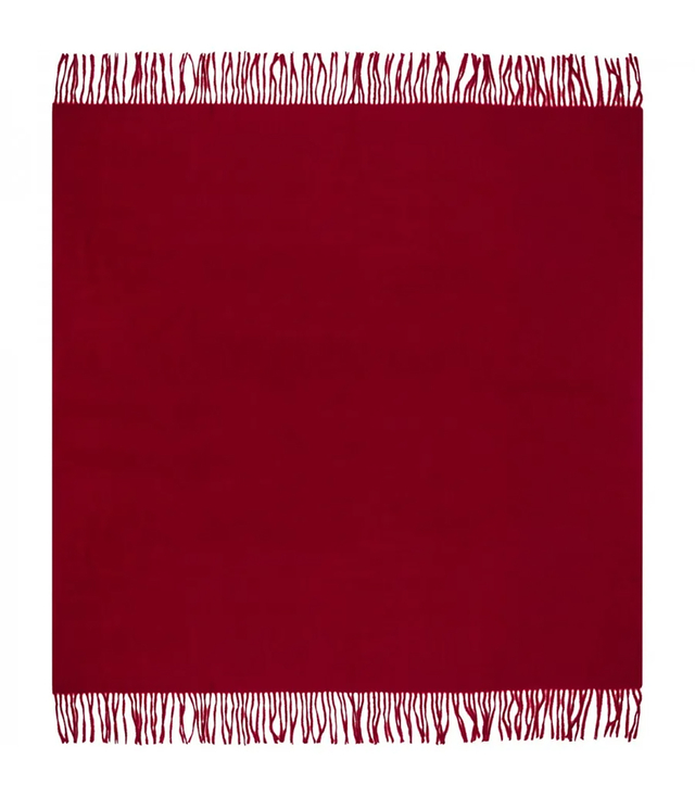 One-color shawl shlik scarf with fringe GRACE