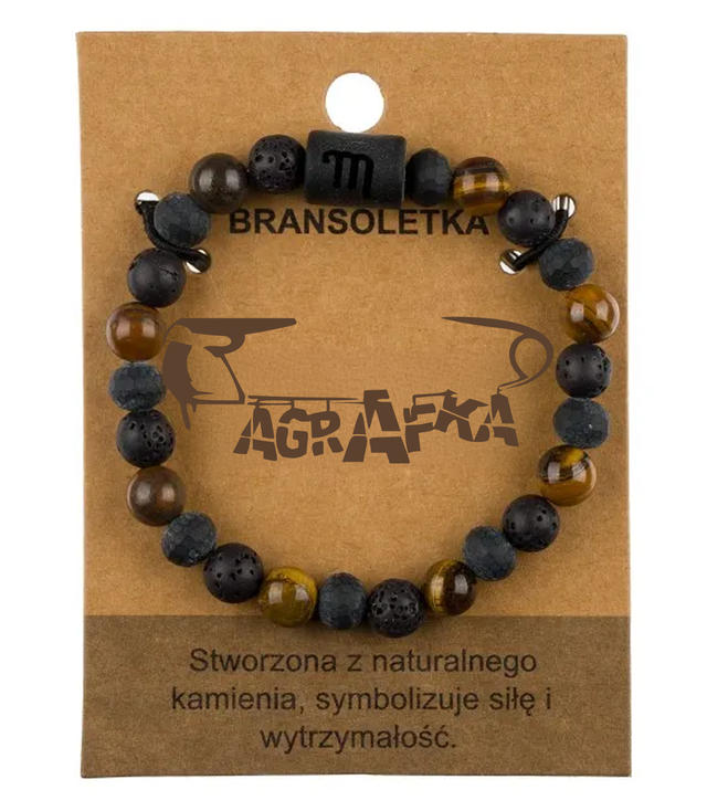 Bransoletka męska z naturalnych kamieni