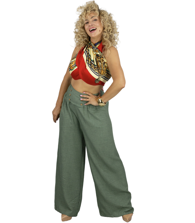 Loose women's palazzo pants wide leg high rise LENA