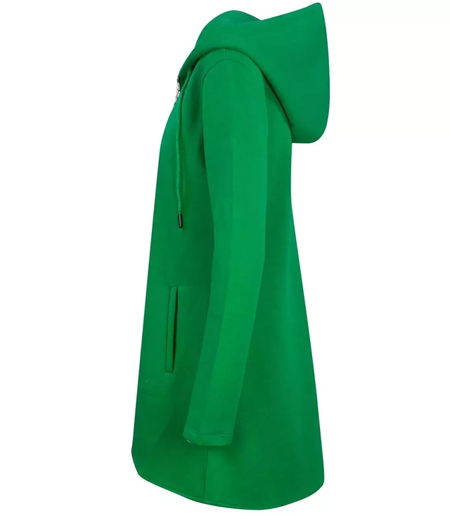 Zippered jacket fitted back longer cape