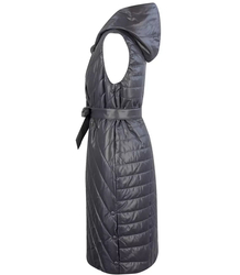 Women's Long Warmer Hooded Vest Tiered