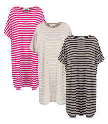 Plus size casual striped tunic dress KALINDA